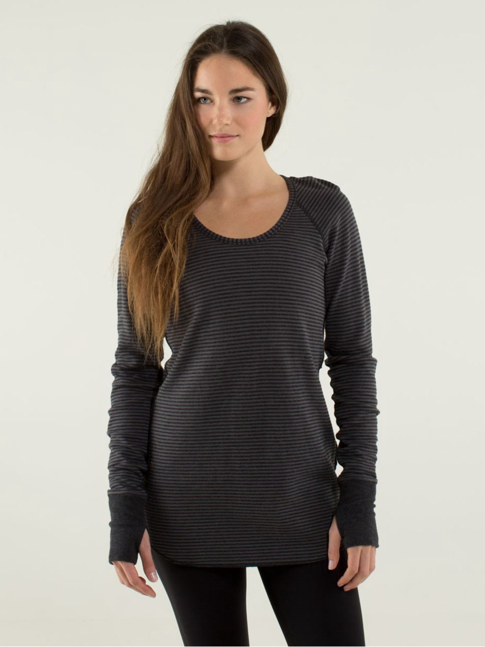Lululemon Open Your Heart Long Sleeve Reversible Striped Yoga Running Workout
